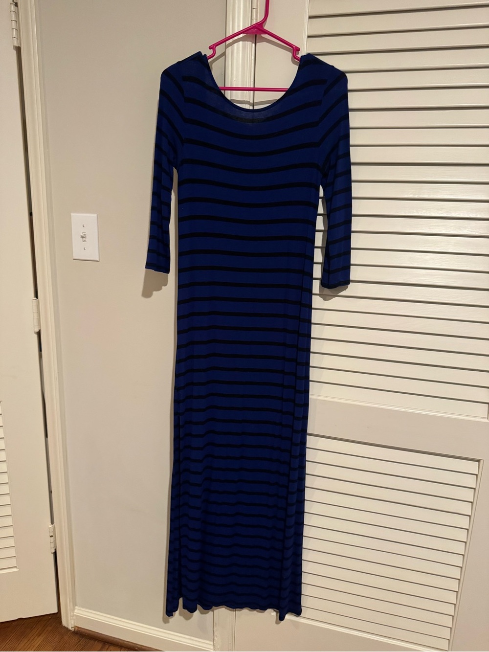 Forever 21 Blue and Black Striped Maxi Dress